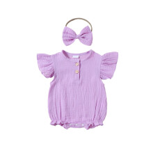 Body infantil Lulshou para bebê menina, manga curta – modelo para recém-nascida na primavera, compatível com todos os tamanhos de fraldas