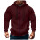 Men's Solid Hoodie with Zipper Pocket and Drawstring, 1
