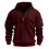 Men's Solid Hoodie with Zipper Pocket and Drawstring, 5
