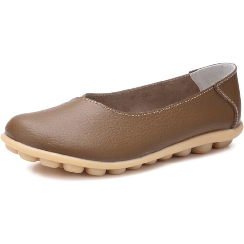 Γυναικεία Δερμάτινα Παπούτσια Loafers Μονόχρωμα Slip-on Flat Παπούτσια Άνετα Casual Φλατ για