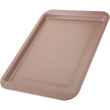 Plaque de cuisson antiadhésive en acier au carbone, couleur or rose, 33 x 23 cm