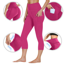 Damskie spodnie do jogi z wysokim stanem i kieszeniami, elastyczne legginsy z tkaniny rzymskiej, rozmiar S-3XL, wiele kolorów