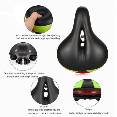 Comfort Bike Saddle with Memory Foam and Taillight 1 Pack 2