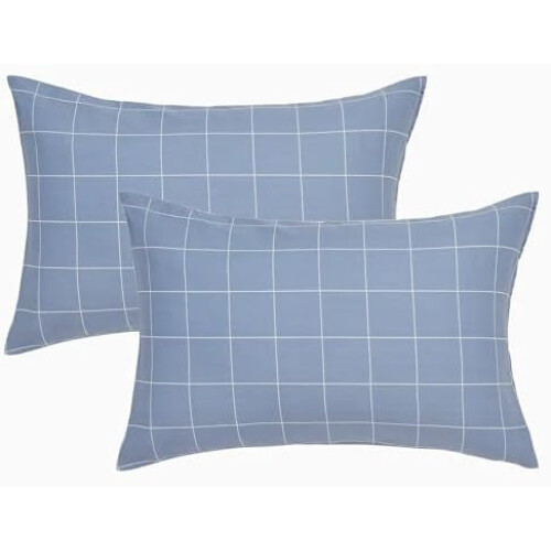 Taies d'oreiller rayées 100 % coton, paquet de 2, format Queen
