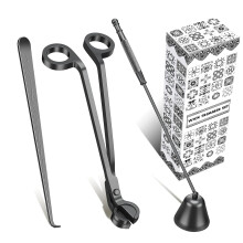 Dochttrimmer-Set aus roségoldenem Stahl mit Dochtlöscher und Dochtlöffel