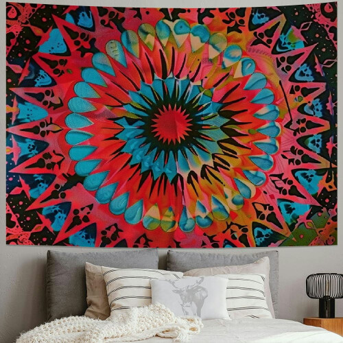Boho-Sternen-Mandala-Wandteppich, 40 x 60 Zoll 1