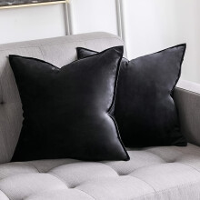 Lot de 2 housses de coussin en velours style français 40 x 40 cm