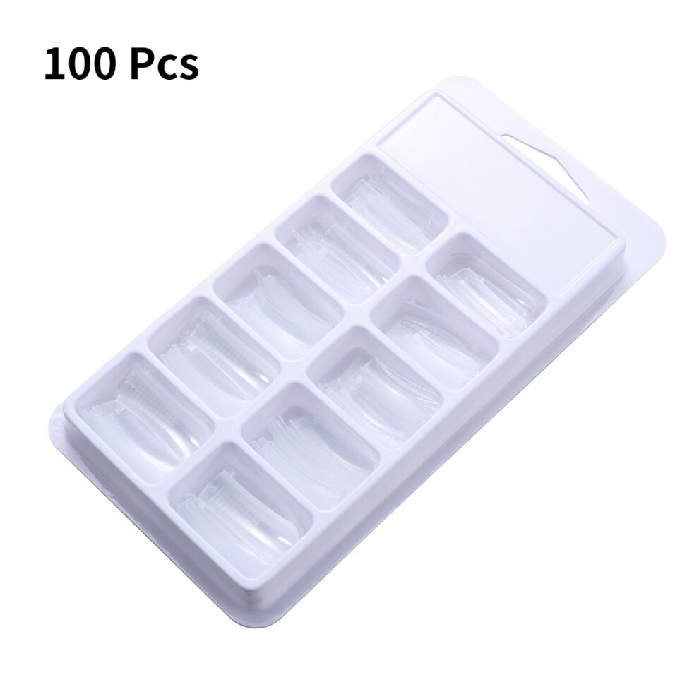 OUNONA clear nail tips full cover gel form 100 pcs