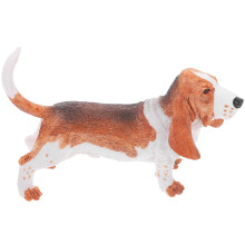 Basset Hound beeldje van plastic, decoratie, 13,5 cm