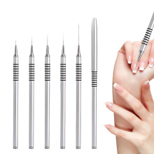 Pinceaux pour eyeliner, manche antidérapant, lot de 6, 5-25 mm