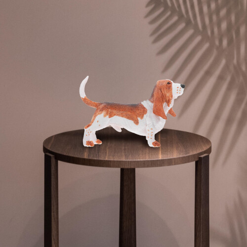 Φιγούρα Basset Hound από πλαστικό για διακόσμηση σπιτιού 2