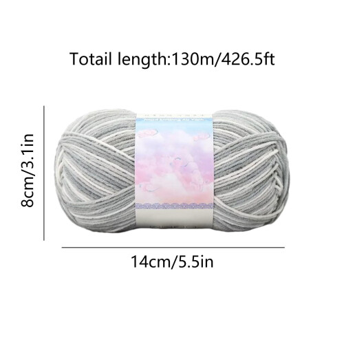 Tie-Dye Milk Wool Yarn Thick Soft Cotton Blend 130m 2