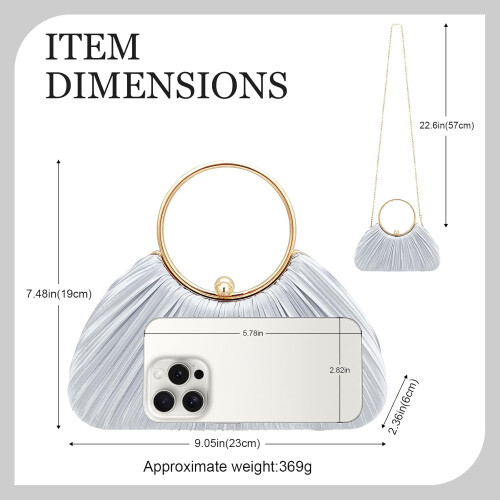 Pochette da sera in seta da donna con catena removibile 2