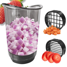 Fruit & Onion Cutter VegetableChopper Cup, Detachable Fruit Cutter Slicer with Push Plate for Easy Food Prep Home Use