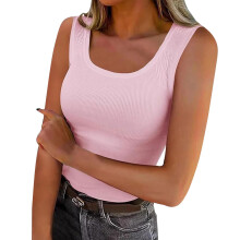 Sommerliche Damen-Tops, Tanktop für Damen, modisches Sommer-Freizeittop mit V-Ausschnitt und Dreiviertelärmeln, einfarbig