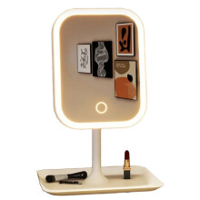 Modern Desktop Vanity Mirror 3 Color Light LED Makeup Mirror Touching Mirror Women Bedroom Dressing Mirror