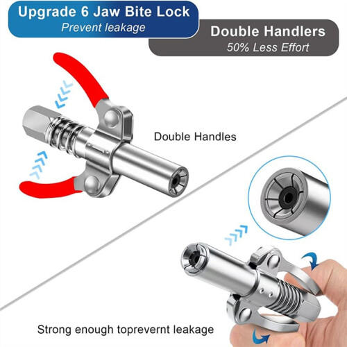Double Handle High Pressure Locking Pliers Grease Fitting, Grease Coupler, Repair Tools, NPT1/8 Adapter