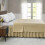 Queensize seng nederdel beige elastisk wrap 15 tommer drop 6
