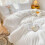 Parure de lit double rose en polyester avec volants en dentelle 3