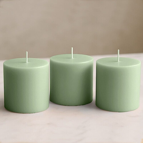Salviagröna pelarljus 7,5 cm x 7,5 cm 6-pack