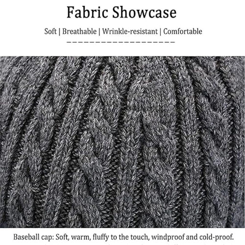 Cappelli da uomo Coldshield Trapper Blocking Knitted, cappelli a maglia con visiera e paraorecchie e visiera in lana. 2