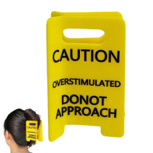 Fermaglio per capelli con scritta "Attenzione", colore giallo, presa forte, 1 pezzo.