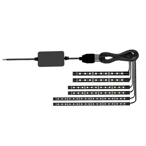 Motorrad-LED-Lichtset RGB, App-gesteuert, 6-teilig