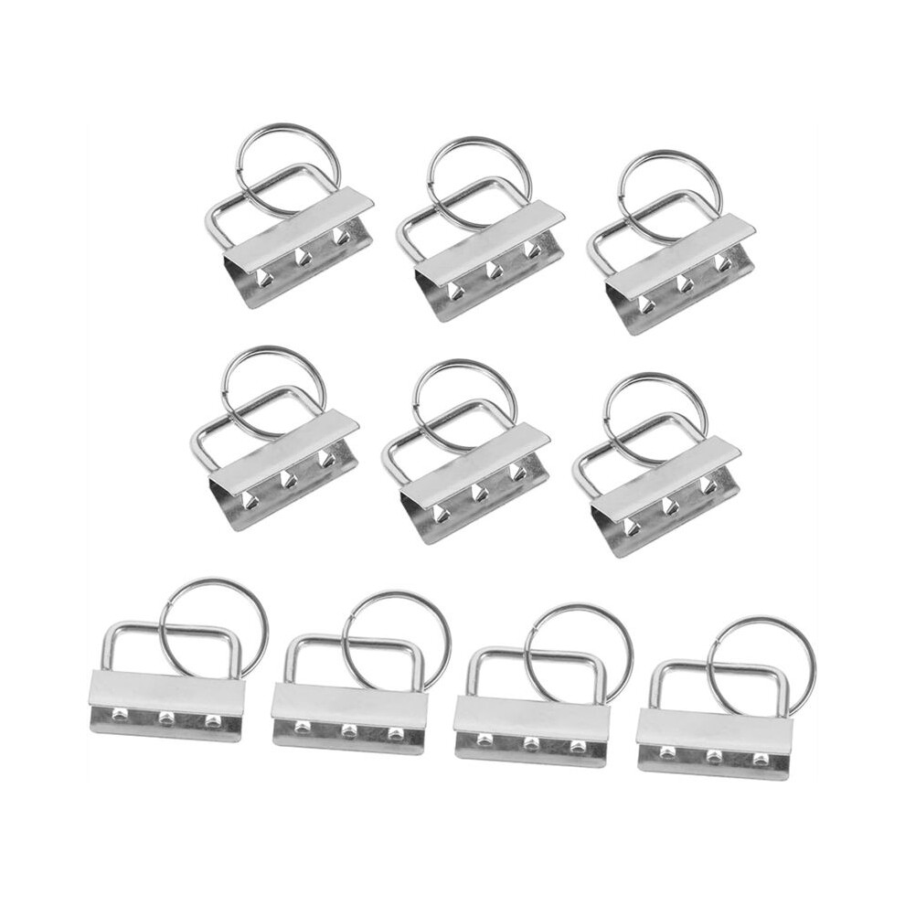 10Pcs Metal Key Chain Clamps Diy Wristlet Fob Clips For Webbing Belt Bag Supplies Easy Silver 6031337232851