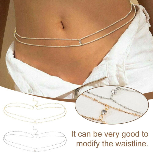 Silver Double Rhinestone Waist Chain 2