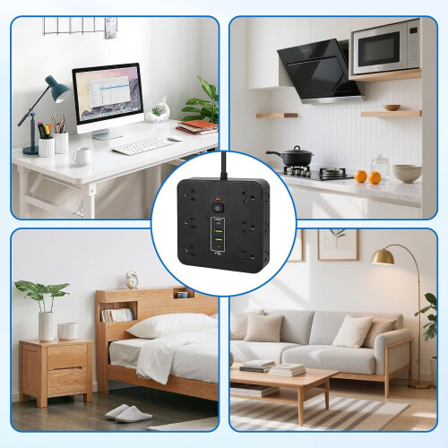 Πολύπριζο προστασίας από υπερτάσεις 12AC4USB 6.6FT μαύρο 2