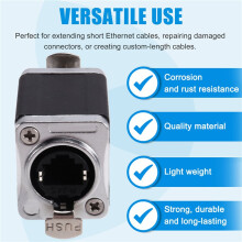 1PCS RJ45 Feedthrough Coupler, CAT6 STP Shielded Female Straight Coupler Converter Ethernet Extension Adapter B