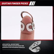 4 Stuks Metalen Verstelbare Duimvinger Plectrums voor Akoestische Gitaar Banjo Ukelele