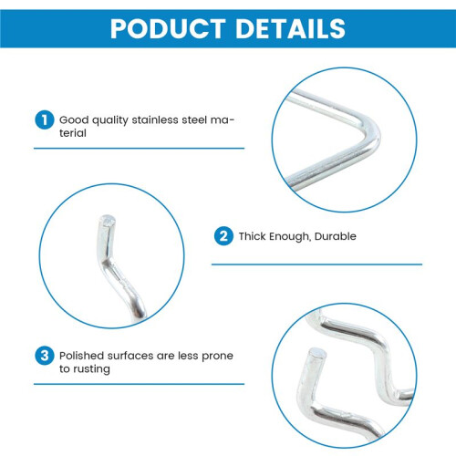 30Pcs Pegboard Plier Holders, Stainless Steel Double Loop Pegboard Hooks Accessories Shelving Display Hooks for Store 2
