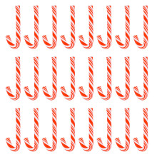 50Pcs Red And White Handmade Christmas Candy Cane Kawaii Miniature Food Dollhouse Home Decor