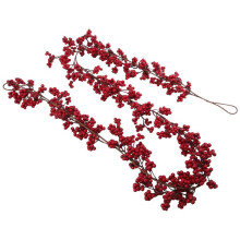 5,9 Ft Ghirlanda di Bacche Rosse di Natale Ghirlanda di Natale Artificiale con Pipa Rossa Bordeaux per Decorazioni per Camini Decorazioni Natalizie
