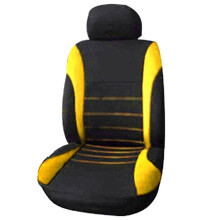 Housses de SièGe D'Auto Avant Housse de SièGe Baquet Sport PrêT pour Airbag Avant, Ensemble de 2 Housses de SièGe D'Automobile (Noir + Jaune)