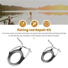 40 Pcs/Set Fishing Rod Guides Tip 8 Sizes Pole Repair Kit Rings Eyes Set Rings Stainless Steel Frames