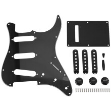 Set van 3-Laags Zwarte 11-Gaats Sss Gitaar Slagplaat Strat-Achterplaat Pickup Covers Knoppen Guitarra Tips Gitaaronderdelen en Accessoires - 52 X 52 X