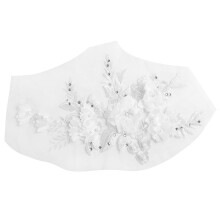 Beaded Hot Drilling Lace Bridal Beaded Flowers Embroidery Patches For Clothing Wedding Diy Decor Dress Iron Sewing Applique White