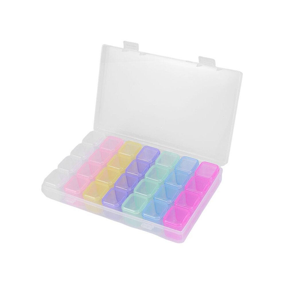 28 Grid Plastic Storage Box Storage Box Jewelry Box Bead Box Nail Art Rhinestone Diamond Box Earrings Necklace Nail Jewelry Storage Box