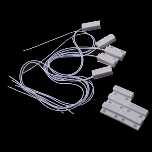 5 Pcs Mc-38 Wired Door Window Sensor Magnetic  For Home Alarm System,When Sensor Together,Normally Closed Nc 2