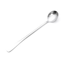 New 1Pc Long Handle Stainless Steel Tea Coffee Spoon Cocktail Ice Cream Spoon Spoons Cutlery Round