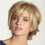 Perruque Synthétique Complète Superposée Ondulée et Moelleuse Court Points Forts Blond 10