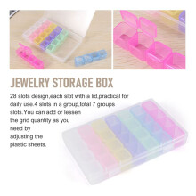 28 Grid Plastic Storage Box Storage Box Jewelry Box Bead Box Nail Art Rhinestone Diamond Box Earrings Necklace Nail Jewelry Storage Box