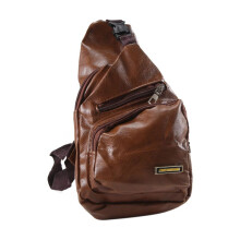 USB Interface Plenty of Space Mens Casual Bag Fashion Outdoor Sling Bag Travel Day Pack PU Leather Chest Bag Crossbody Bag Single Shoulder Bag