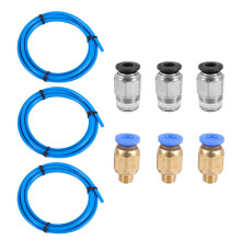 PTFE tube Ptfe Tubing(1.5 Meters) With 3 Pieces Pc4-M6 Fittings And 3 Pieces Pc4-M10 Male Straight Pneumatic Pefe Tube Push Fitting Connector For