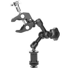 Magic Arm 7 inch Articulating Friction Arm Super Clamp Adjustable Rod Clamp Pliers Clip With 1/4 inch And 3/8 inch Thread For Dslr Camera Rig/Lcd