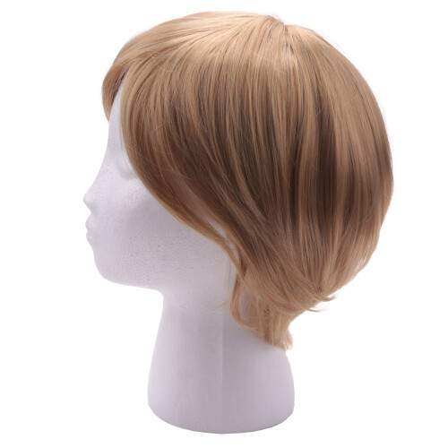 Perruque Synthétique Complète Superposée Ondulée et Moelleuse Court Points Forts Blond 2