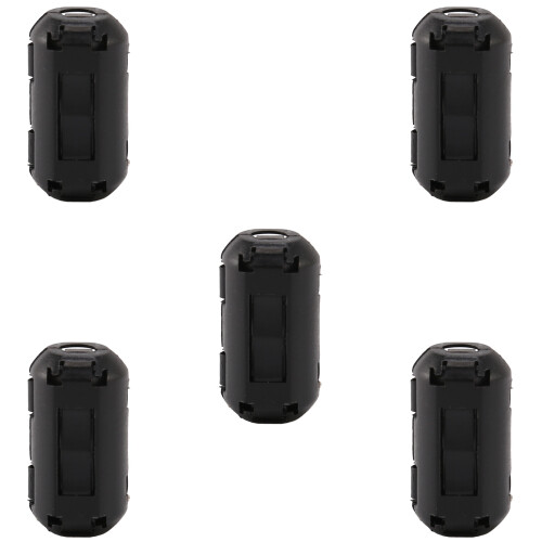 5 Pcs Clip  Noise Suppressor 3.5mm Cable Ferrite Core Filters