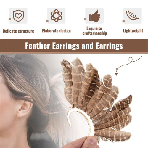 1Pcs Unisex  Feather Ear Cuff Non Piercing Gold Clip  Earrings 2